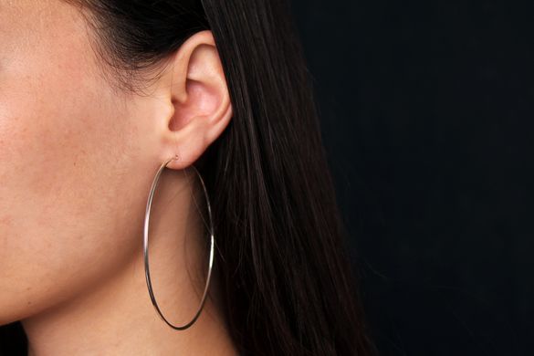 70-mm large silver hoop earrings