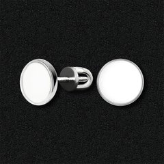 Срібні сережки-цвяшки "Віхола" з білою емаллю