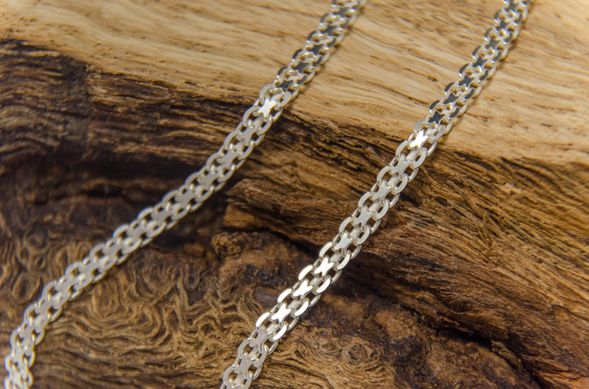 Women's silver chain "Double anchor"