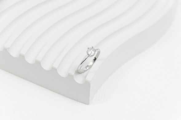 Silver ring with cubic zirconia