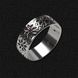 Серебряное кольцо-вышиванка с гранатами