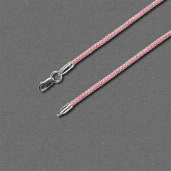 Розовый шёлковый шнурок с серебряным замком