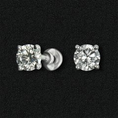 Silver stud earrings "Ice and fire"