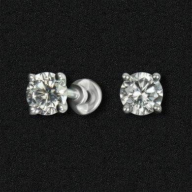 Silver stud earrings "Ice and fire"