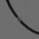 Black silk jewelry cord with silver beads