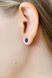 Silver stud earrings with black enamel