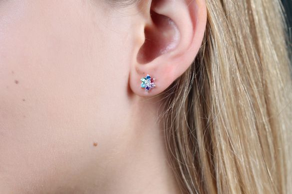 Silver earrings "Seven-flower"