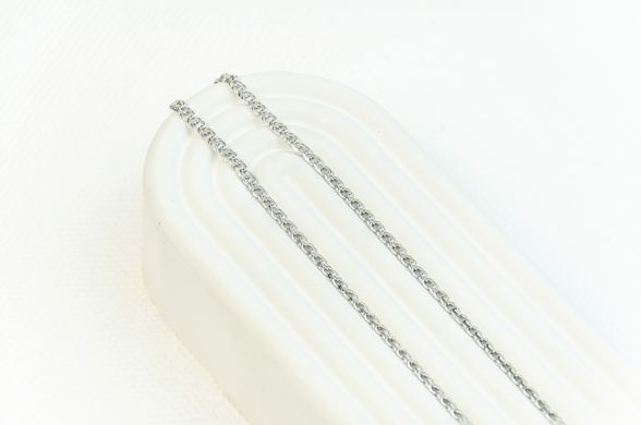 Silver chain "Flat Bismarck" with rhodium coating