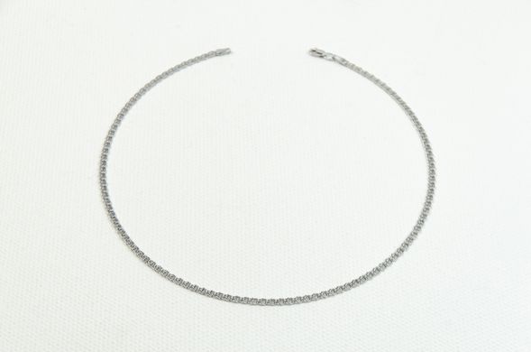 Срібний ланцюг "Плоский Бісмарк" із родієвим покриттям