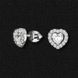 Срібні сережки-цвяшки "Серце"