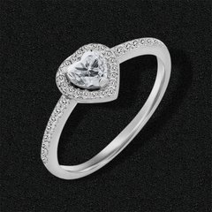 Women's silver ring with a heart