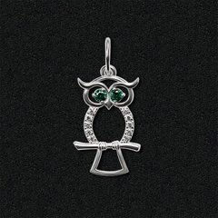 Women's silver pendant "Curious owl"