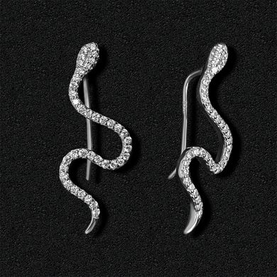 Silver Ear Cuffs "Rattlesnakes" with Cubic Zirconia