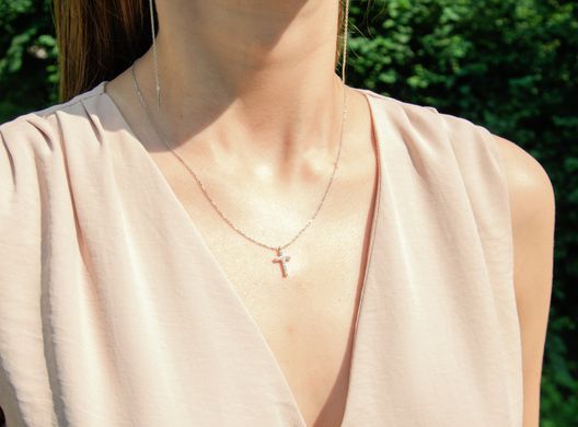 Silver pendant "Cross" with a silver chain