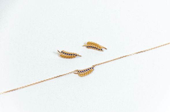 Silver set "Spikelets"