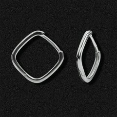 Silver Square Hoops