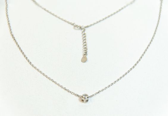Silver necklace with cubic zirconia