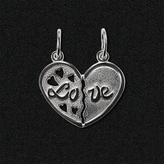 Silver pair pendant "Love Heart"
