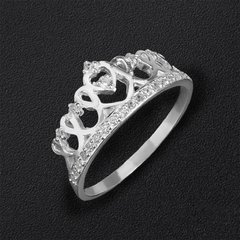 Серебряное кольцо "Корона" с фианитами