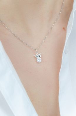 Women's silver pendant "Baby Owl"