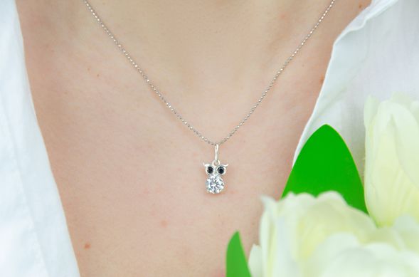 Women's silver pendant "Baby Owl"