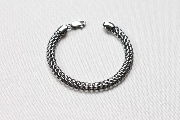 Male silver bracelet "Python"