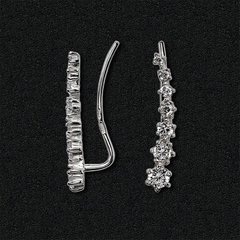 Серебряные серьги-каффы с фианитами