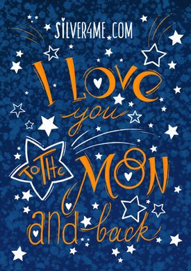 Postcard "I love you to the Moon and back"