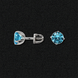 Silver stud earrings with sky blue topaz