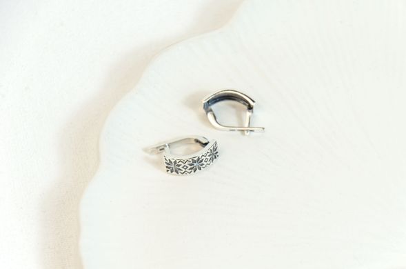 Silver "Vishivanka" Earrings with sky blue topaz