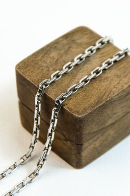 Men's silver chain "Anchor" blackened