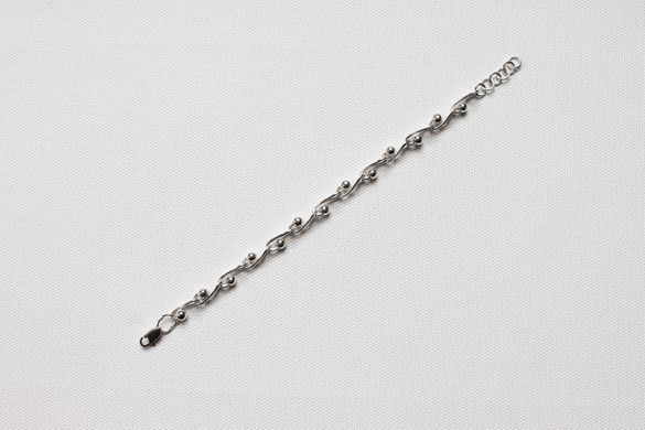Жіночий срібний браслет "Верба" на ногу (кісточку)