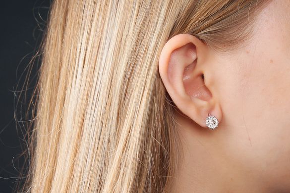 Children's silver earrings "Snowflake"