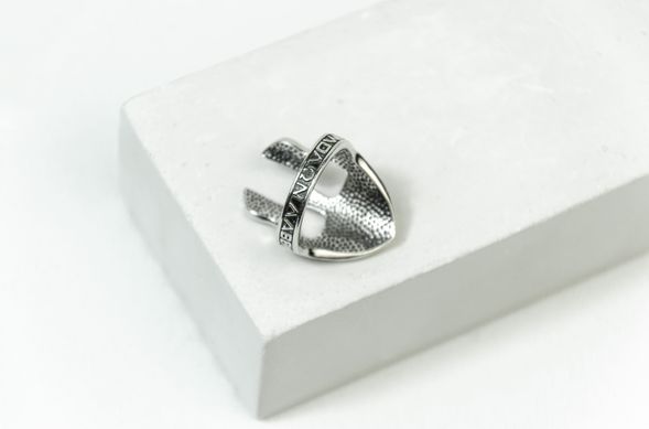 Men's silver ring "Molon labe"