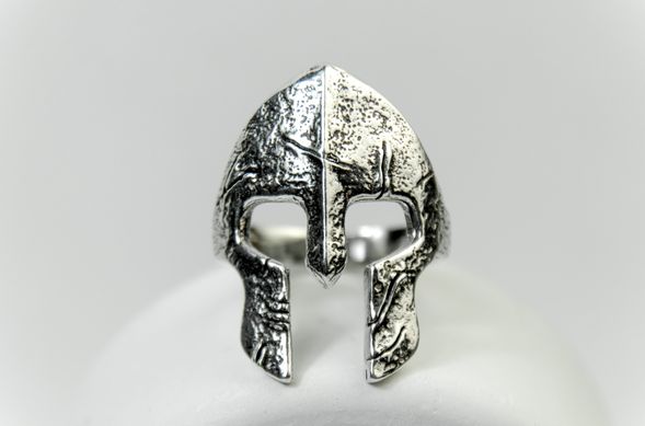 Men's silver ring "Molon labe"