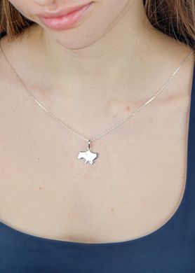 Women's chain with a pendant "My country" made of 925 silver