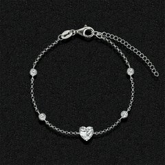 Women's silver bracelet with heart