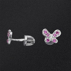 Silver stud earrings "Butterfly"