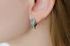 Silver Earrings "Vishivanka" with green stones