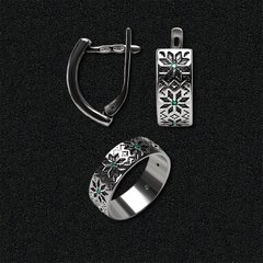Жіночий комплект срібних прикрас "Вишиванка"