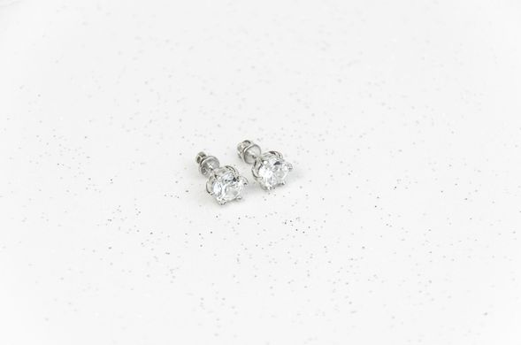Silver earrings with transparent cubic zirconia