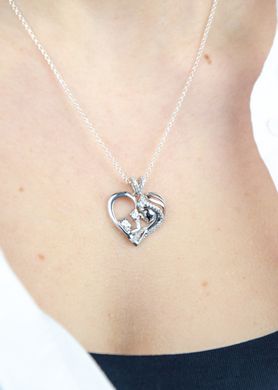 Women's silver pendant "Mother and Baby"