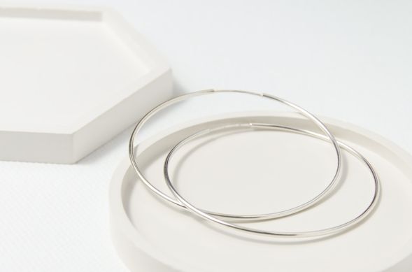 70-мм срібні сережки-кільця