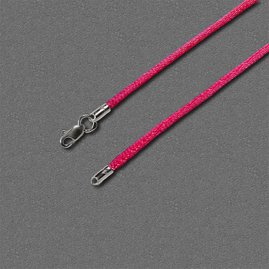 Crimson silk cord with silver lock