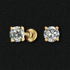 Silver stud earrings "Honey and fire"