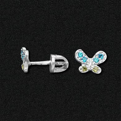 Срібні сережки "Милі метелики"