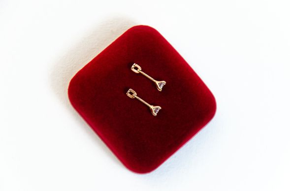 Silver stud earrings "Honey and fire"