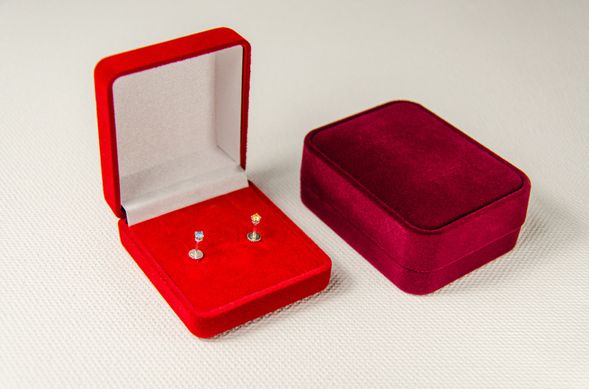 Silver stud earrings in the right colors