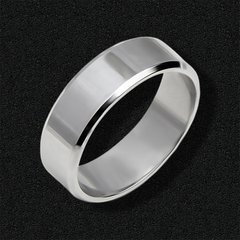 Silver wedding ring with rhodium plating