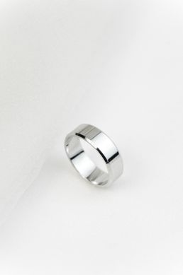 Серебряное обручальное кольцо "Американка" с родиевым покрытием